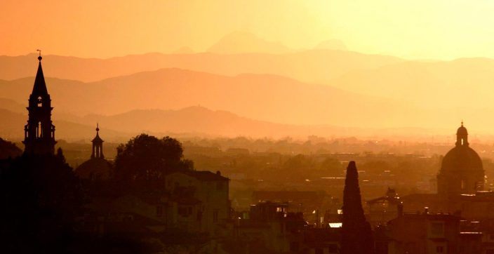 silhouette of buildings during golden hour