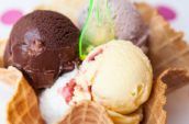 shallow focus photography of brown and yellow ice creams