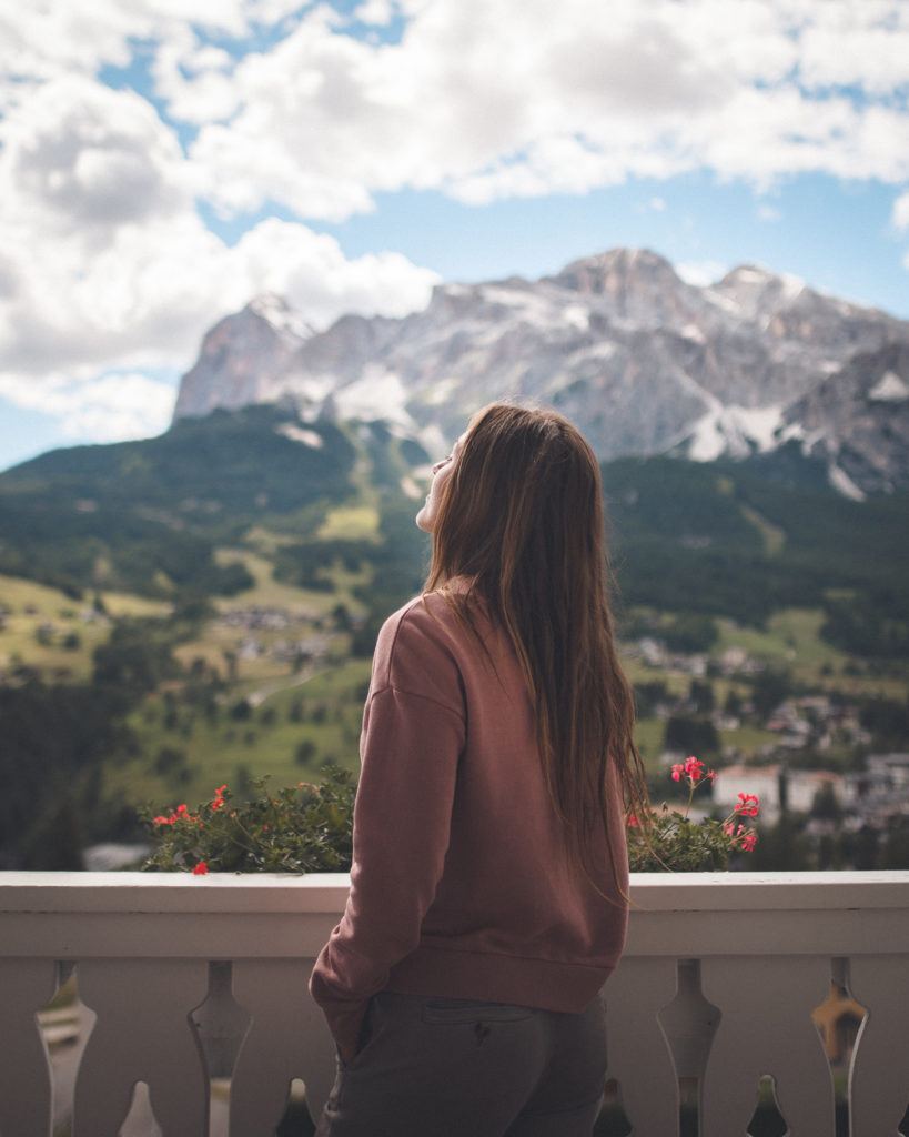woman standing on terrace