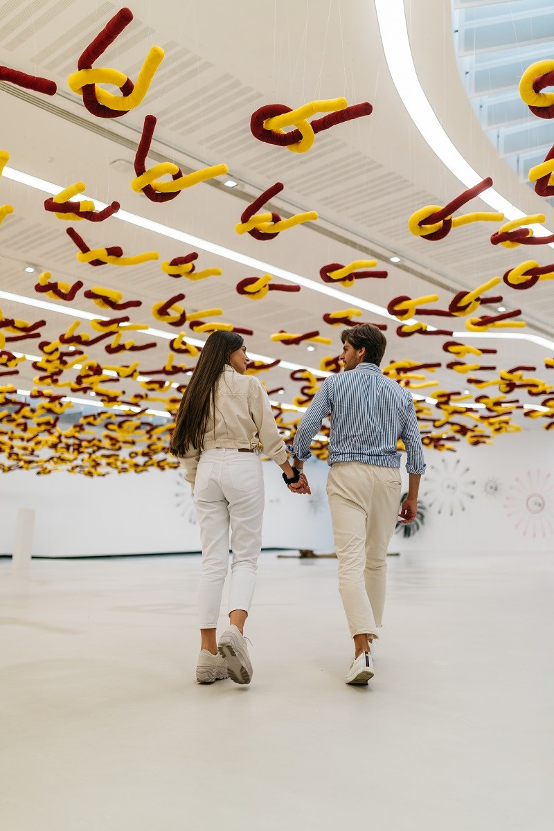 Couple exploring the Maxxi Museum in Rome
